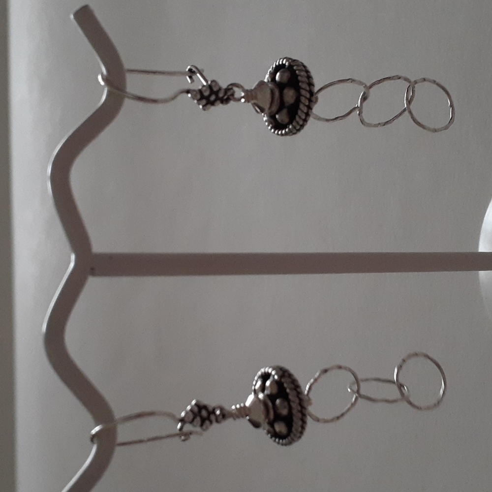 Dangly Ornate Sterling Silver Pierced Earrings A109 - Picture 5 of 13